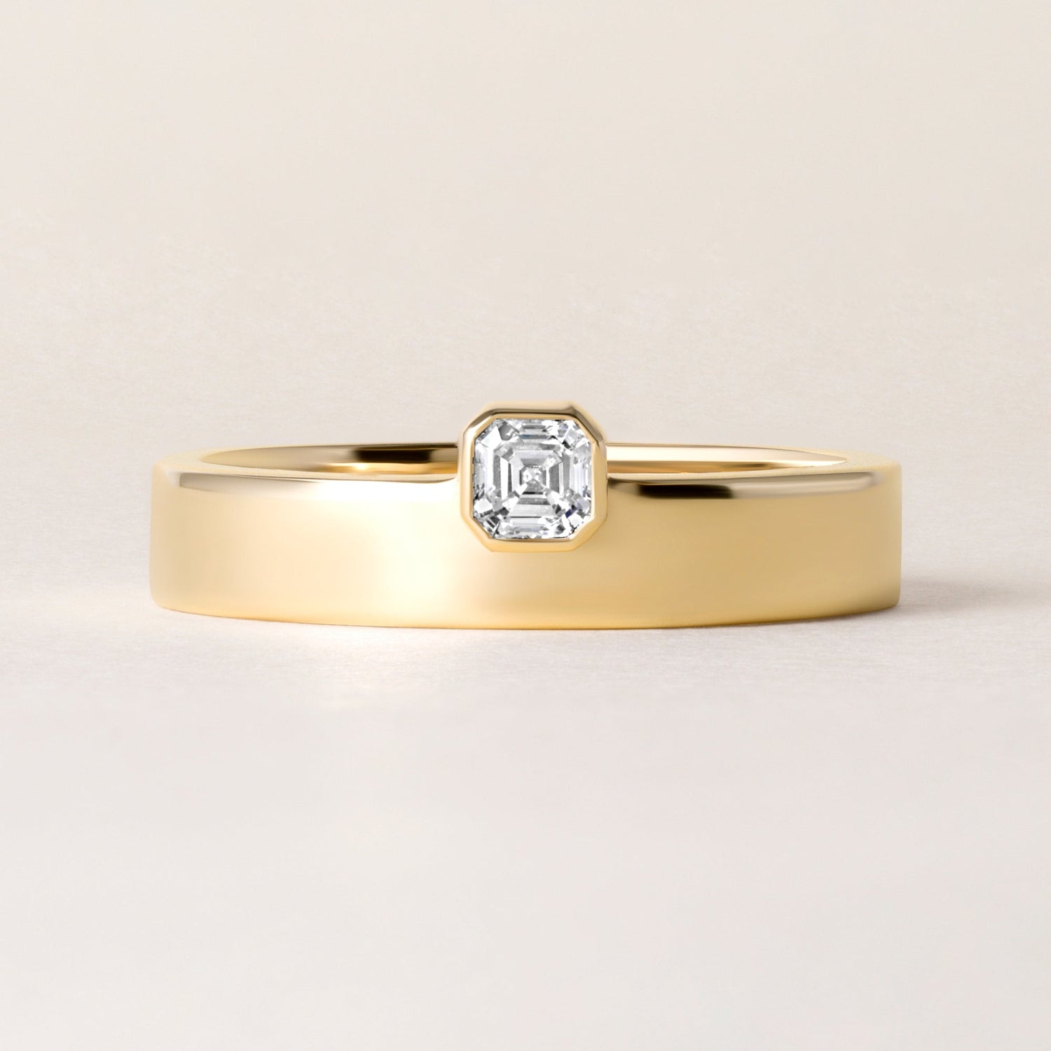 Asscher Centerline Edge Ring Ring ABB-713.1V1-AS-D-1  - Abtin & Co.