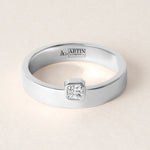 Asscher Centerline Edge Ring Ring ABB-713.1V1-AS-D-14  - Abtin & Co.