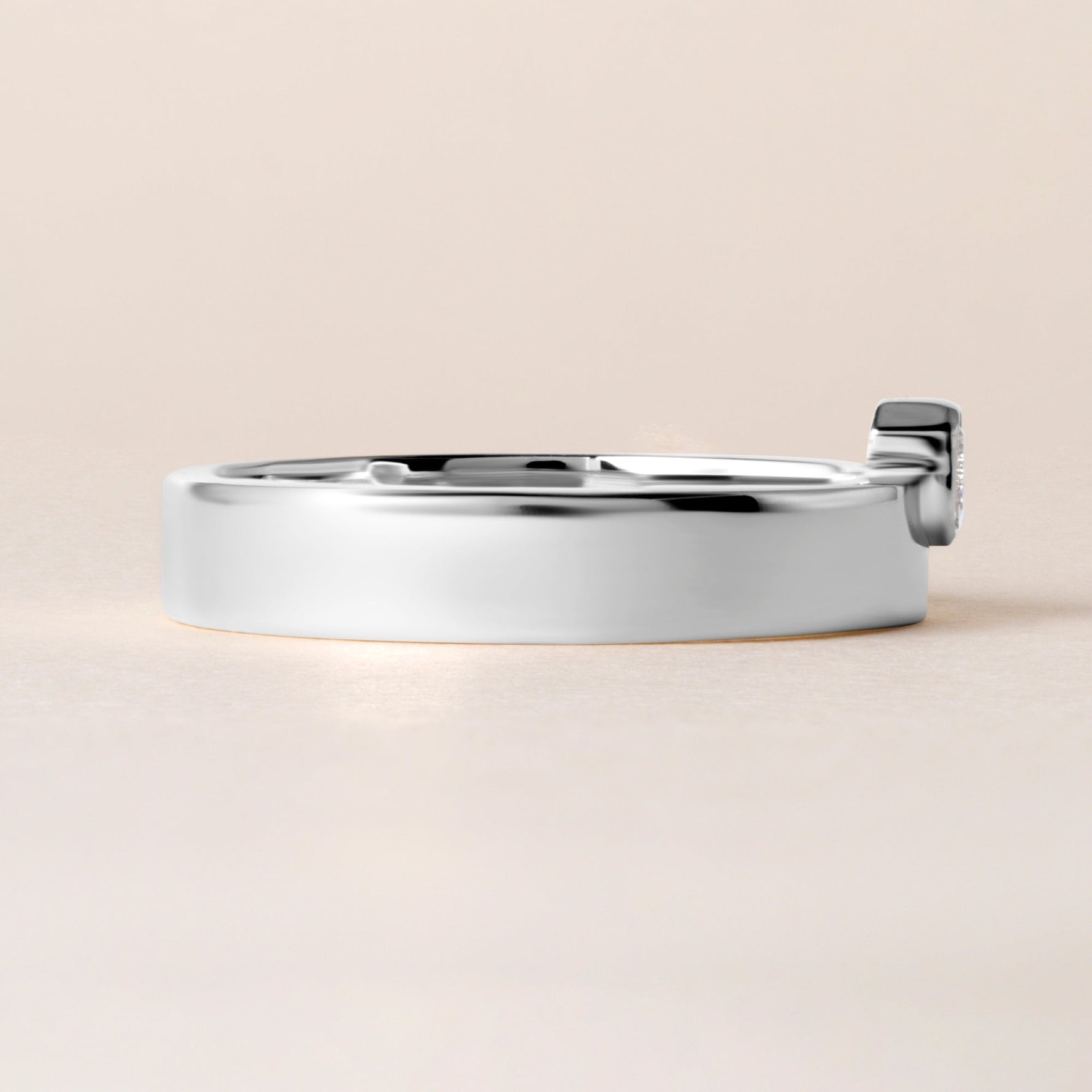 Asscher Centerline Edge Ring Ring ABB-713.1V1-AS-D-14  - Abtin & Co.