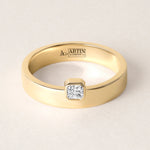 Asscher Centerline Edge Ring Ring ABB-713.1V1-AS-D-1  - Abtin & Co.
