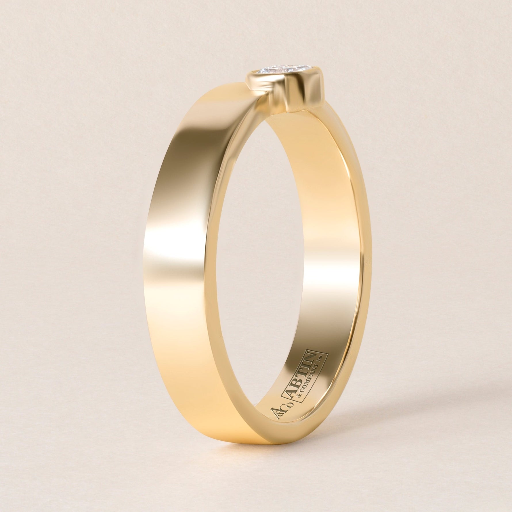 Asscher Centerline Edge Ring Ring ABB-713.1V1-AS-D-1  - Abtin & Co.