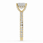 Asscher Coronet Diamond Crown Engagement Ring Ring ABER-105-AS-LGD-1  - Abtin & Co.