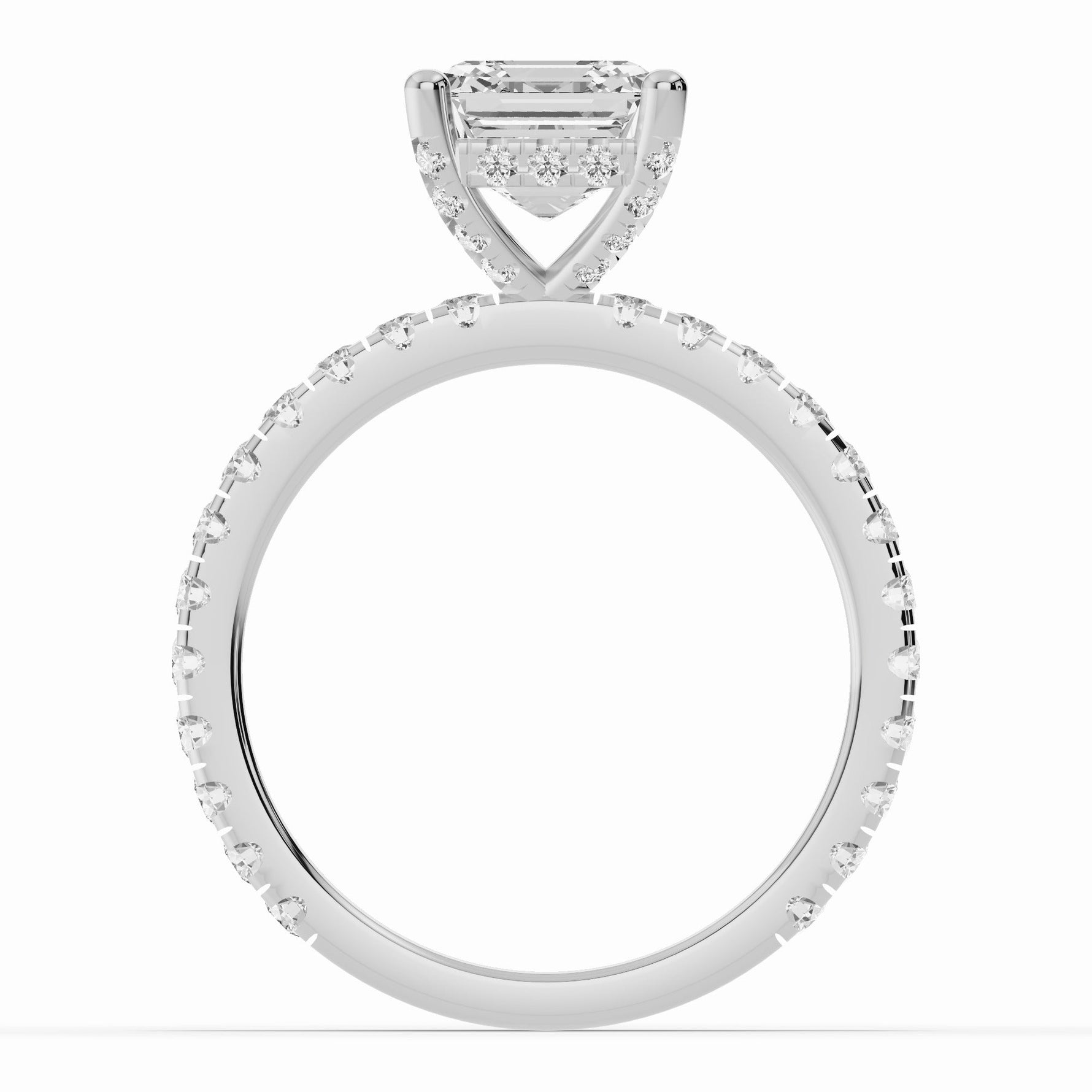 Asscher Coronet Diamond Crown Engagement Ring Ring ABER-105-AS-LGD-6  - Abtin & Co.