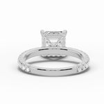 Asscher Coronet Diamond Crown Engagement Ring Ring ABER-105-AS-LGD-6  - Abtin & Co.