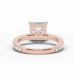 Asscher Coronet Diamond Crown Engagement Ring Ring ABER-105-AS-LGD-11  - Abtin & Co.