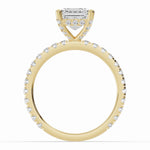Asscher Coronet Diamond Crown Engagement Ring Ring ABER-105-AS-LGD-1  - Abtin & Co.