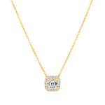 Asscher Éclat Halo Pendant Pendant ABP-229-LGD-1  - Abtin & Co.