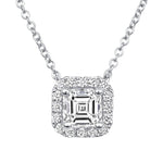 Asscher Éclat Halo Pendant Pendant ABP-229-LGD-4  - Abtin & Co.