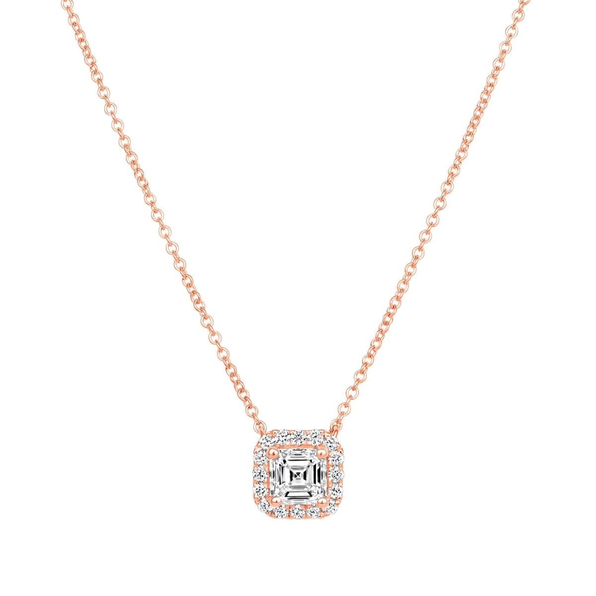 Asscher Éclat Halo Pendant Pendant ABP-229-LGD-7  - Abtin & Co.