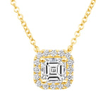 Asscher Éclat Halo Pendant Pendant ABP-229-LGD-1  - Abtin & Co.