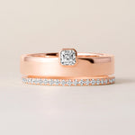Asscher Élevé Band Ring ABB-713.1-V2-AS-D-5  - Abtin & Co.
