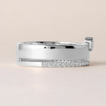 Asscher Élevé Band Ring ABB-713.1-V2-AS-D-3  - Abtin & Co.