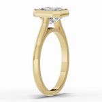 Asscher Lumière Bezel Solitaire Ring ABER-104-AS-LGD-1  - Abtin & Co.
