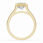Asscher Lumière Bezel Solitaire Ring ABER-104-AS-LGD-1  - Abtin & Co.