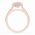 Asscher Lumière Bezel Solitaire Ring ABER-104-AS-LGD-1  - Abtin & Co.