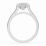 Asscher Lumière Bezel Solitaire Ring ABER-104-AS-LGD-1  - Abtin & Co.