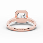 Asscher Lumière Bezel Solitaire Ring ABER-104-AS-LGD-1  - Abtin & Co.