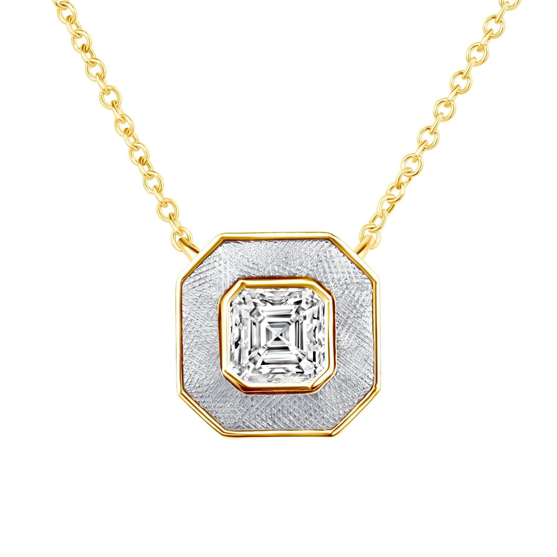 Asscher Lumina Medallion Pendant Pendant ABP-247-LGD-4  - Abtin & Co.