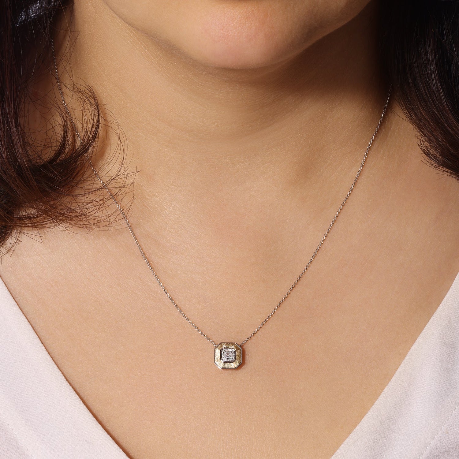 Asscher Lumina Medallion Pendant Pendant ABP-247-LGD-1  - Abtin & Co.