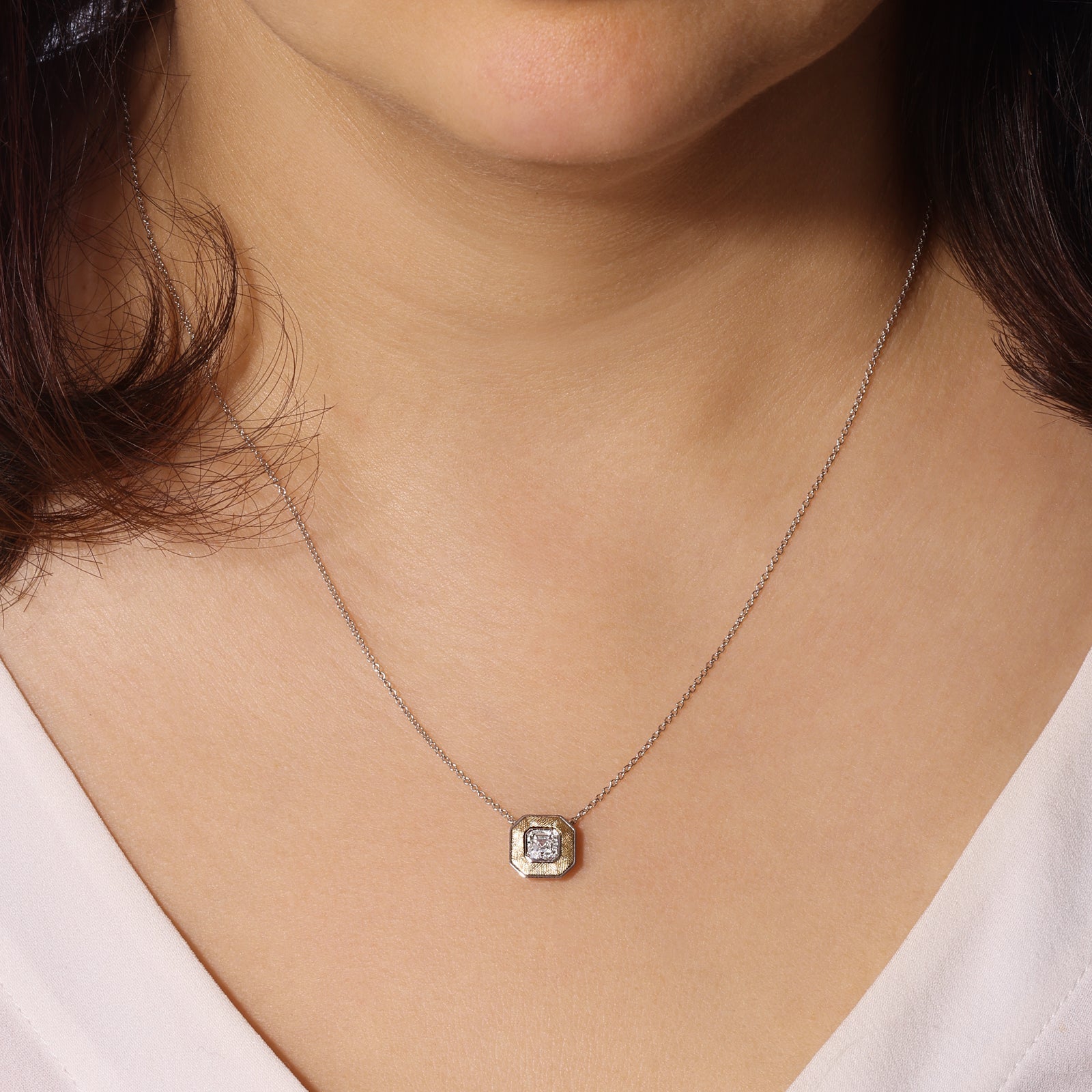 Asscher Lumina Medallion Pendant Pendant ABP-247-LGD-1  - Abtin & Co.