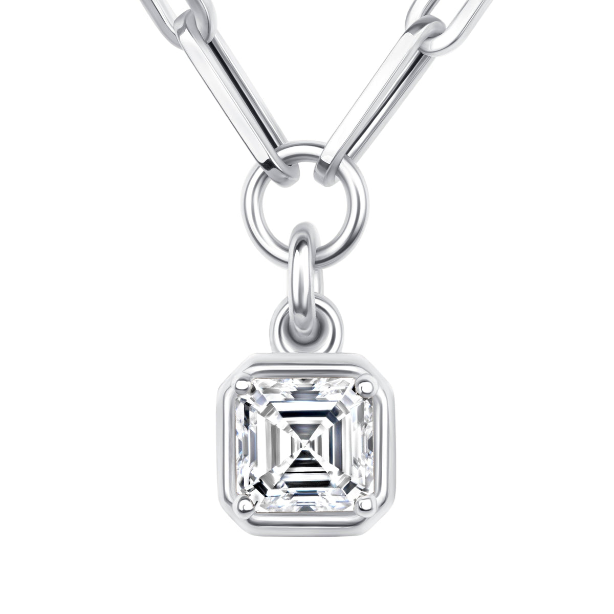 Asscher Lustra Bezel Pendant Pendant ABP-234-LGD-4  - Abtin & Co.