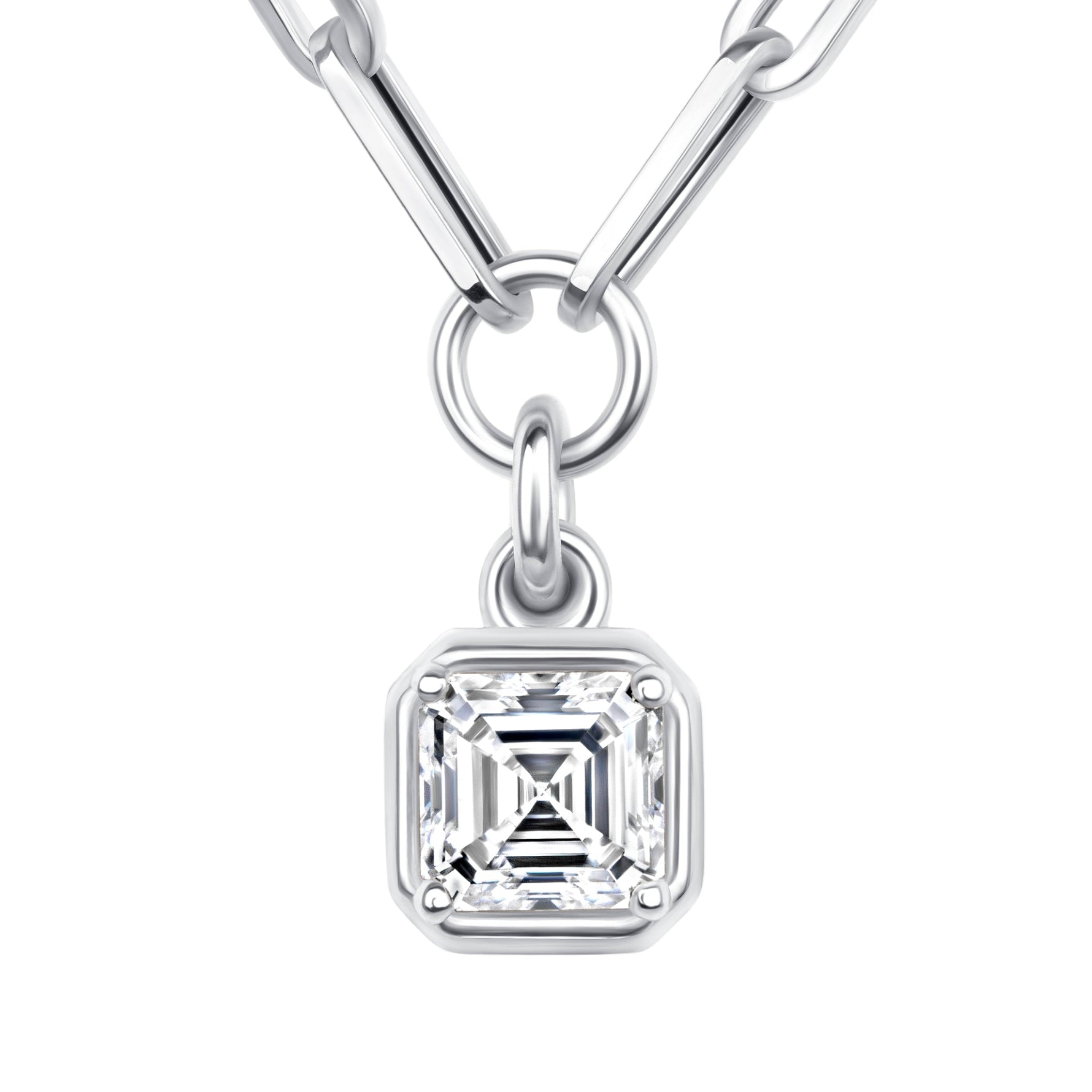 Asscher Lustra Bezel Pendant Pendant ABP-234-LGD-4  - Abtin & Co.