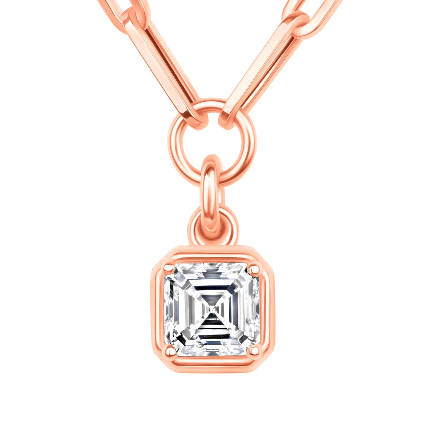 Asscher Lustra Bezel Pendant Pendant ABP-234-LGD-7  - Abtin & Co.