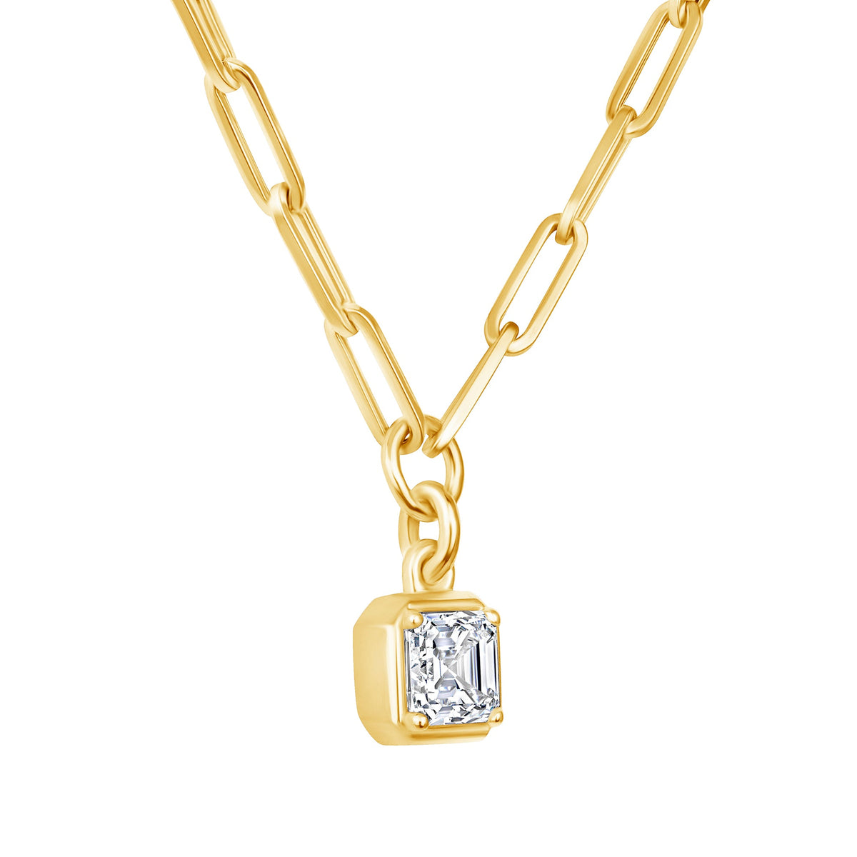 Asscher Lustra Bezel Pendant Pendant ABP-234-LGD-1  - Abtin & Co.