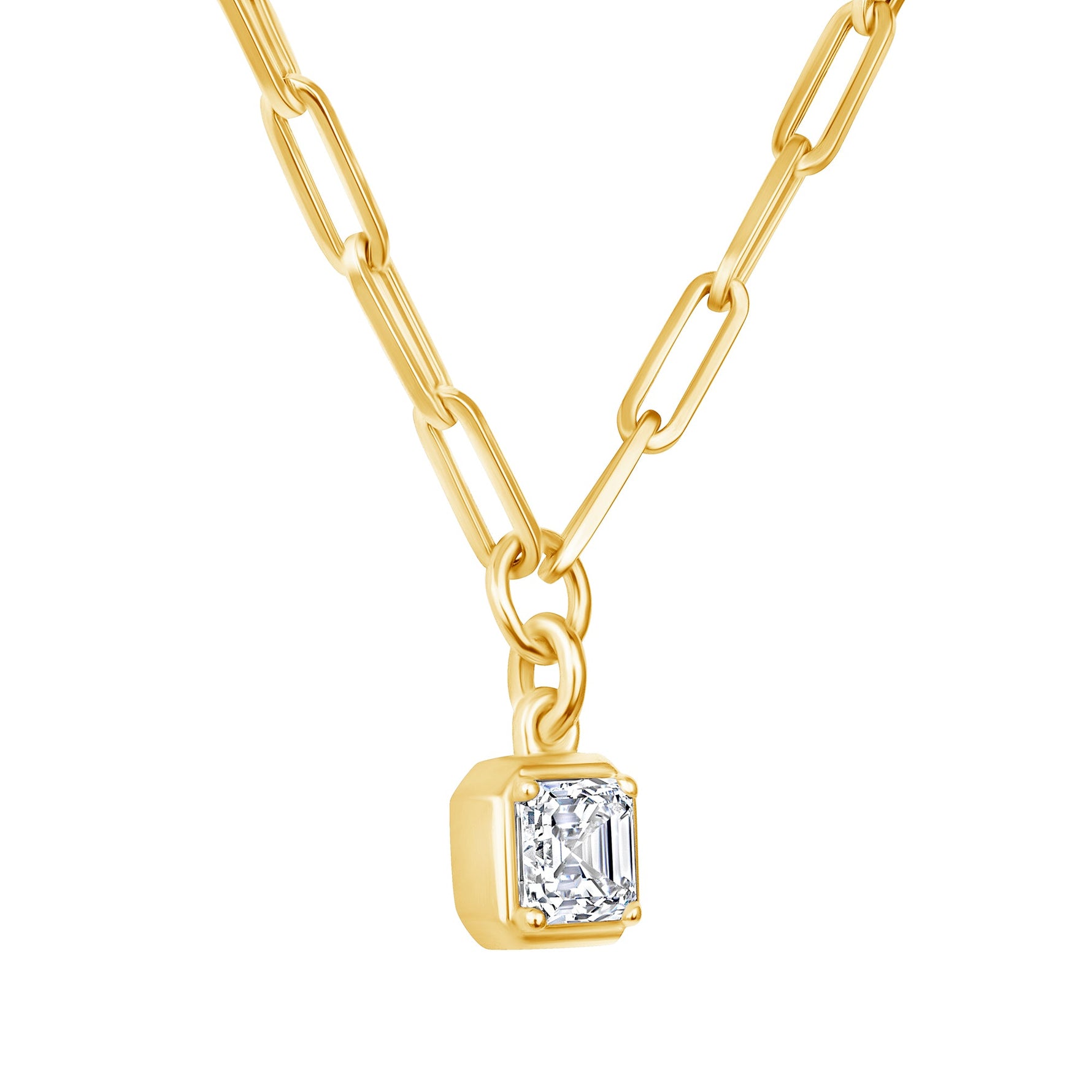 Asscher Lustra Bezel Pendant Pendant ABP-234-LGD-1  - Abtin & Co.