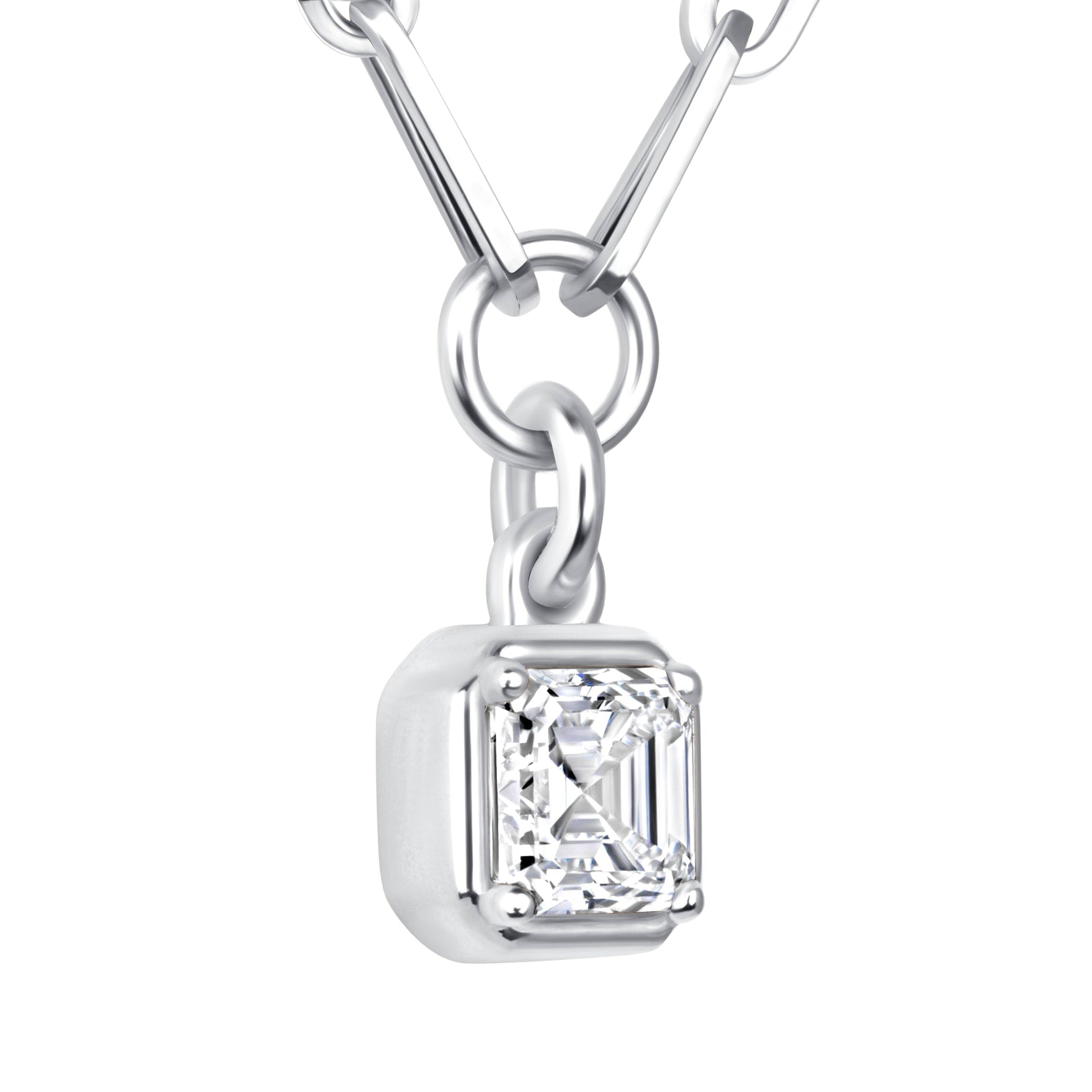 Asscher Lustra Bezel Pendant Pendant ABP-234-LGD-4  - Abtin & Co.