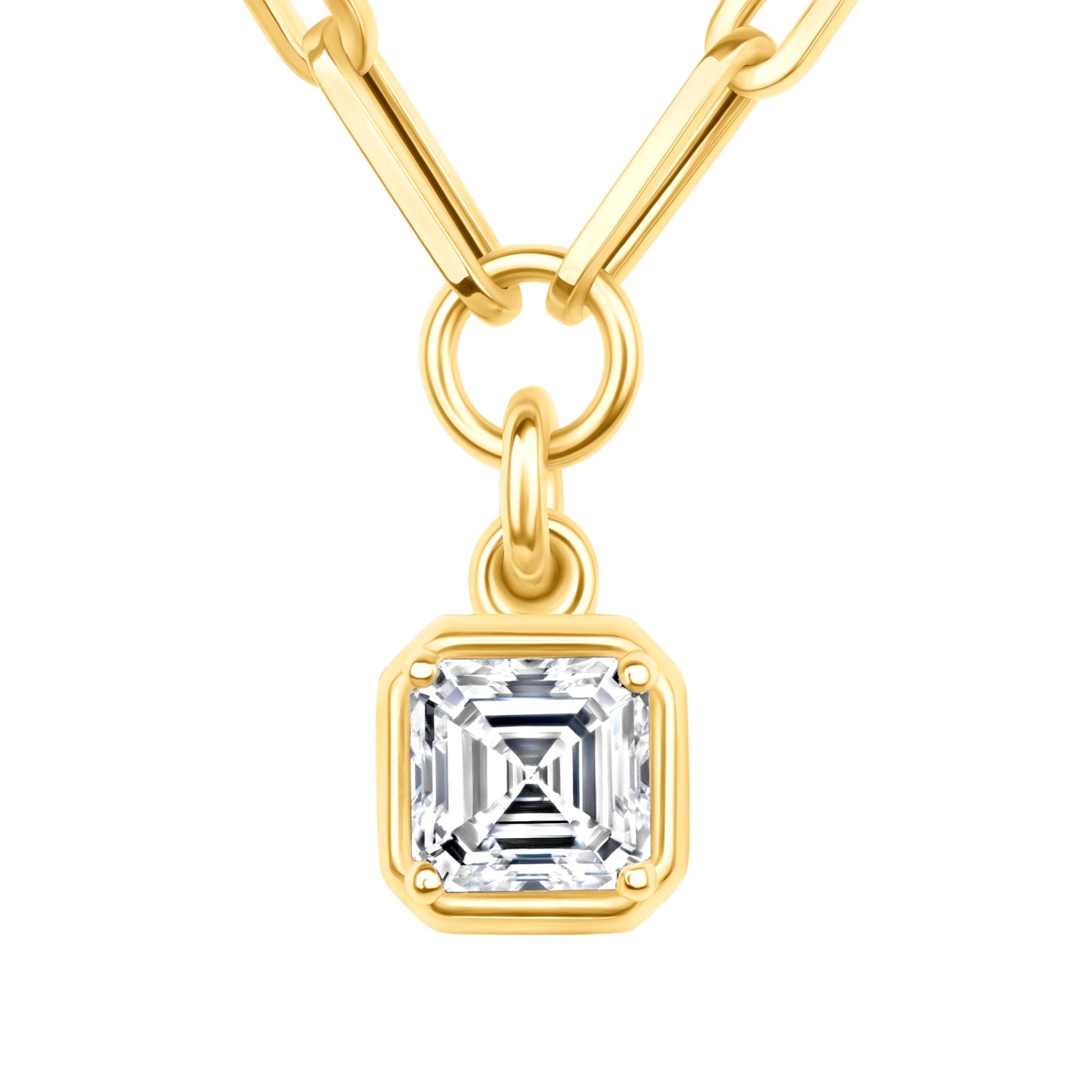 Asscher Lustra Bezel Pendant Pendant ABP-234-LGD-1  - Abtin & Co.