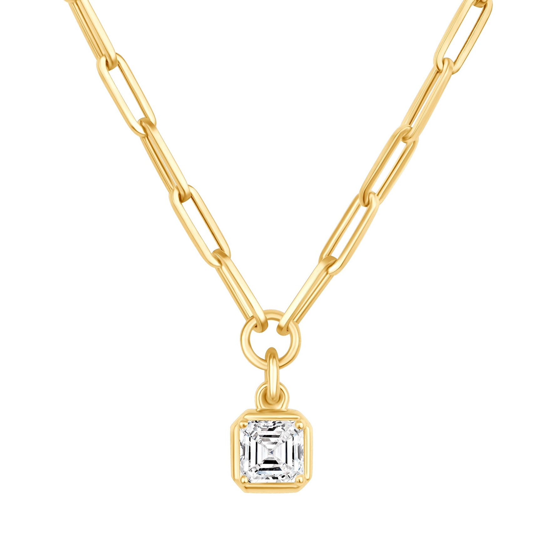 Asscher Lustra Bezel Pendant Pendant ABP-234-LGD-1  - Abtin & Co.