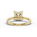 Asscher Lustre Hidden Halo Solitaire Ring ABER-101-AS-LGD-1  - Abtin & Co.