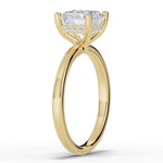Asscher Lustre Hidden Halo Solitaire Ring ABER-101-AS-LGD-1  - Abtin & Co.