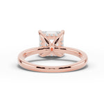Asscher Lustre Hidden Halo Solitaire Ring ABER-101-AS-LGD-11  - Abtin & Co.