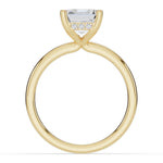 Asscher Lustre Hidden Halo Solitaire Ring ABER-101-AS-LGD-1  - Abtin & Co.