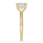 Asscher Lustre Hidden Halo Solitaire Ring ABER-101-AS-LGD-1  - Abtin & Co.