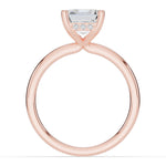 Asscher Lustre Hidden Halo Solitaire Ring ABER-101-AS-LGD-11  - Abtin & Co.