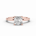 Asscher Lustre Solitaire Ring ABER-100-AS-LGD-11  - Abtin & Co.