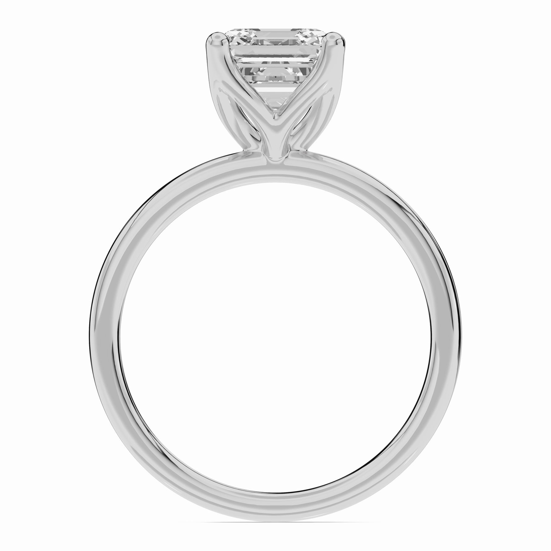 Asscher Lustre Solitaire Ring ABER-100-AS-LGD-6  - Abtin & Co.