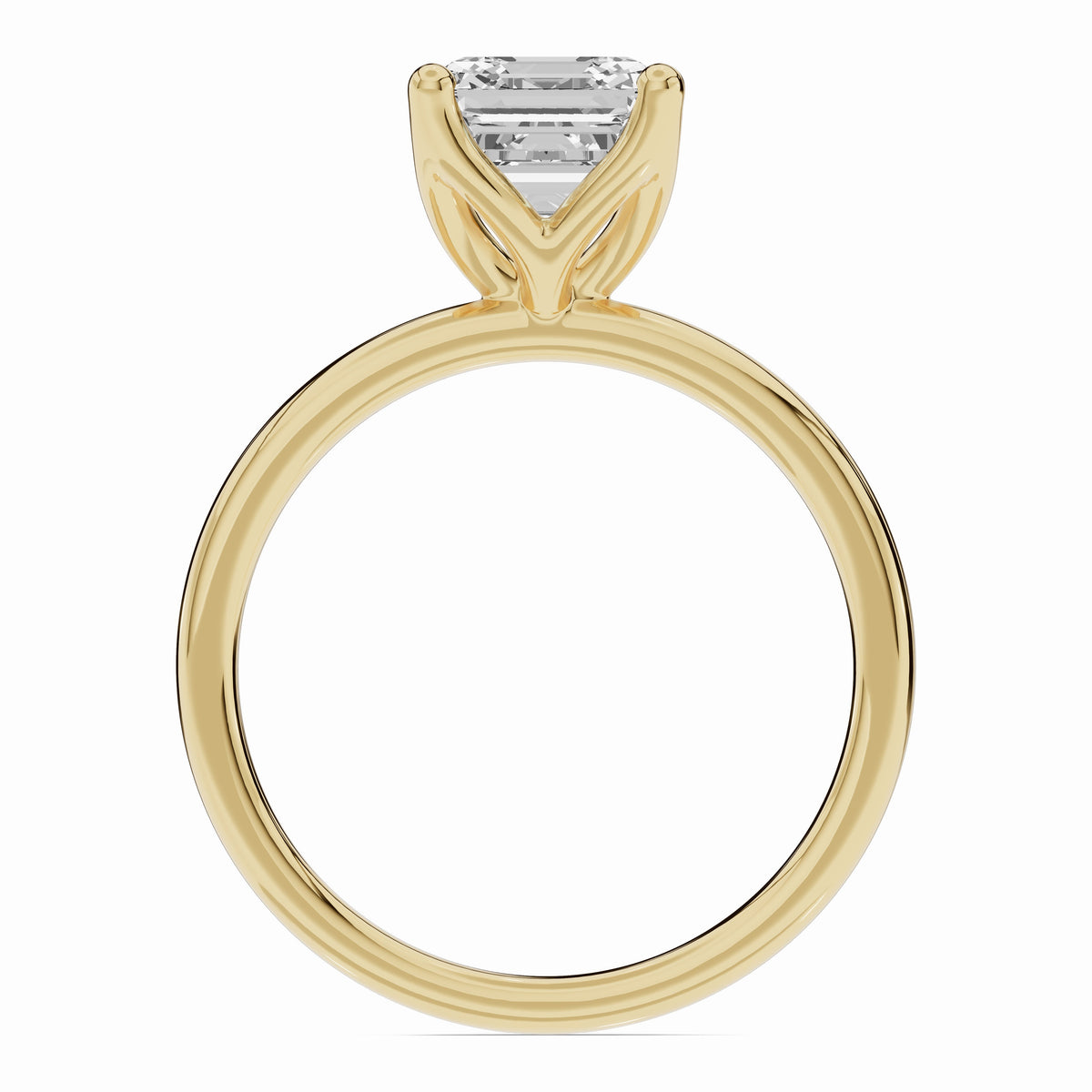 Asscher Lustre Solitaire Ring ABER-100-AS-LGD-1  - Abtin & Co.