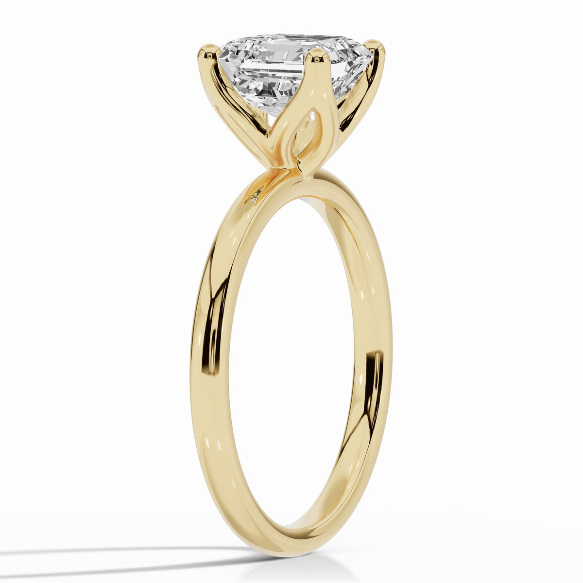 Asscher Lustre Solitaire Ring ABER-100-AS-LGD-1  - Abtin & Co.