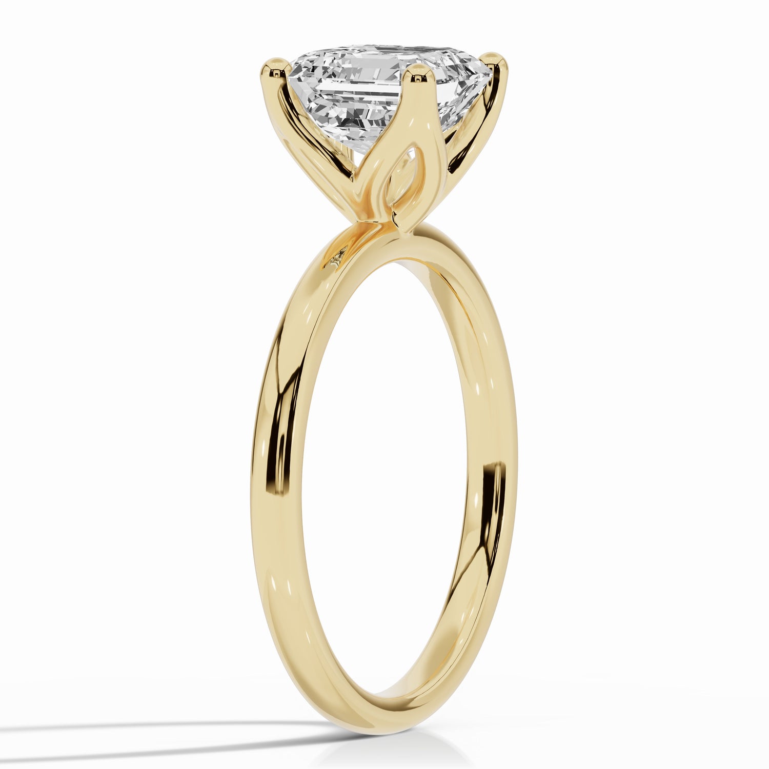 Asscher Lustre Solitaire Ring ABER-100-AS-LGD-1  - Abtin & Co.