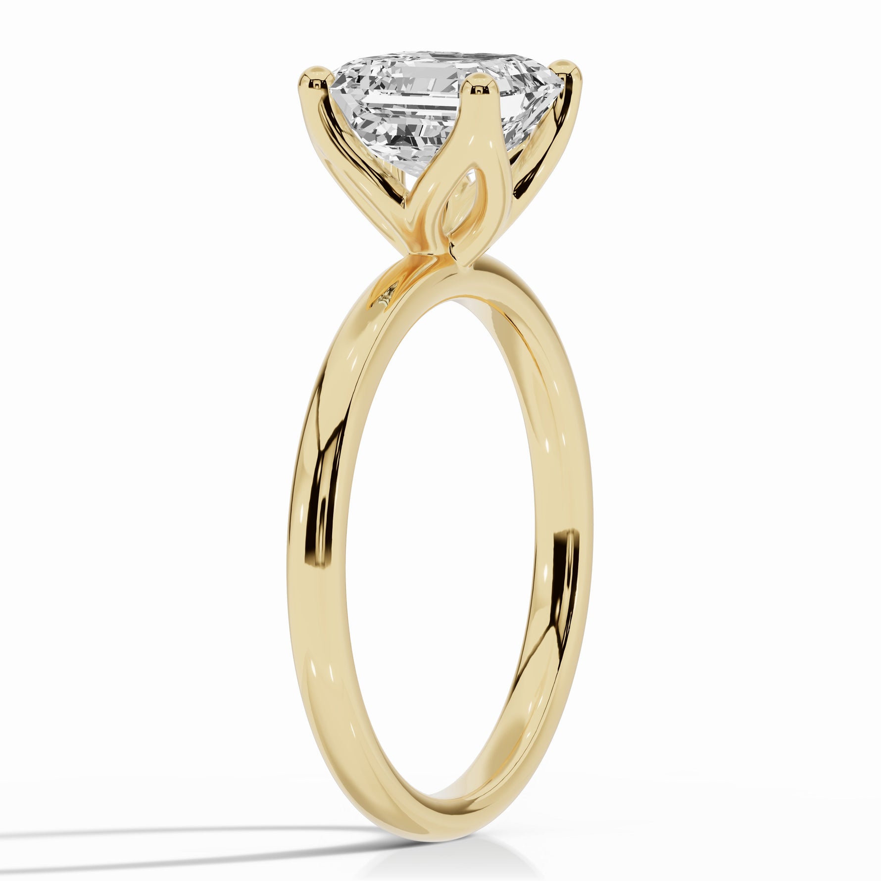 Asscher Lustre Solitaire Ring ABER-100-AS-LGD-1  - Abtin & Co.