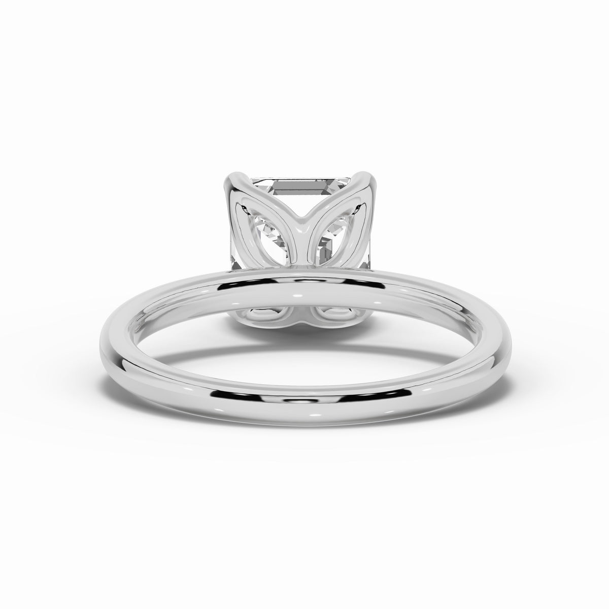 Asscher Lustre Solitaire Ring ABER-100-AS-LGD-6  - Abtin & Co.