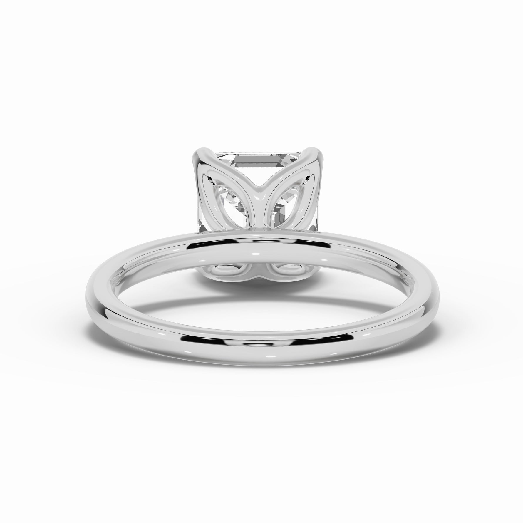 Asscher Lustre Solitaire Ring ABER-100-AS-LGD-6  - Abtin & Co.