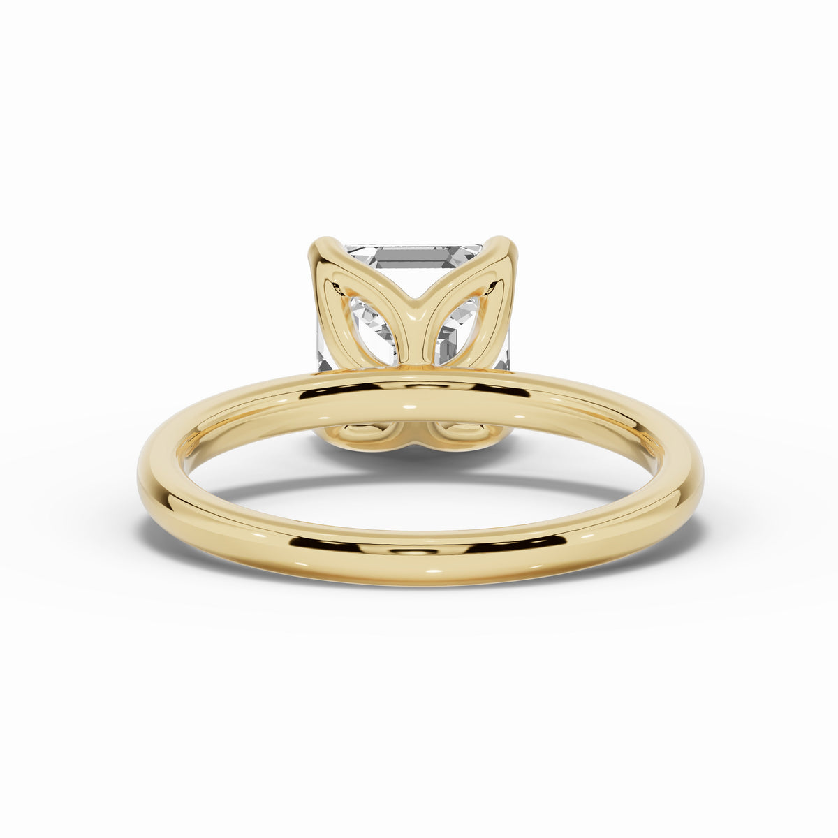 Asscher Lustre Solitaire Ring ABER-100-AS-LGD-1  - Abtin & Co.