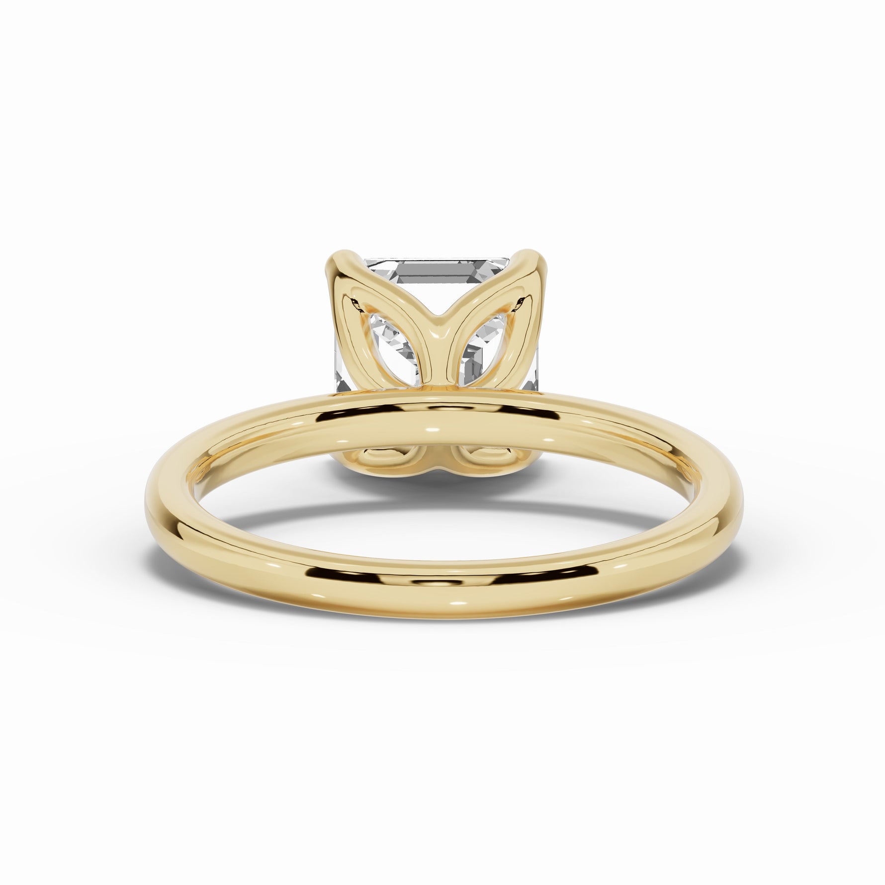 Asscher Lustre Solitaire Ring ABER-100-AS-LGD-1  - Abtin & Co.