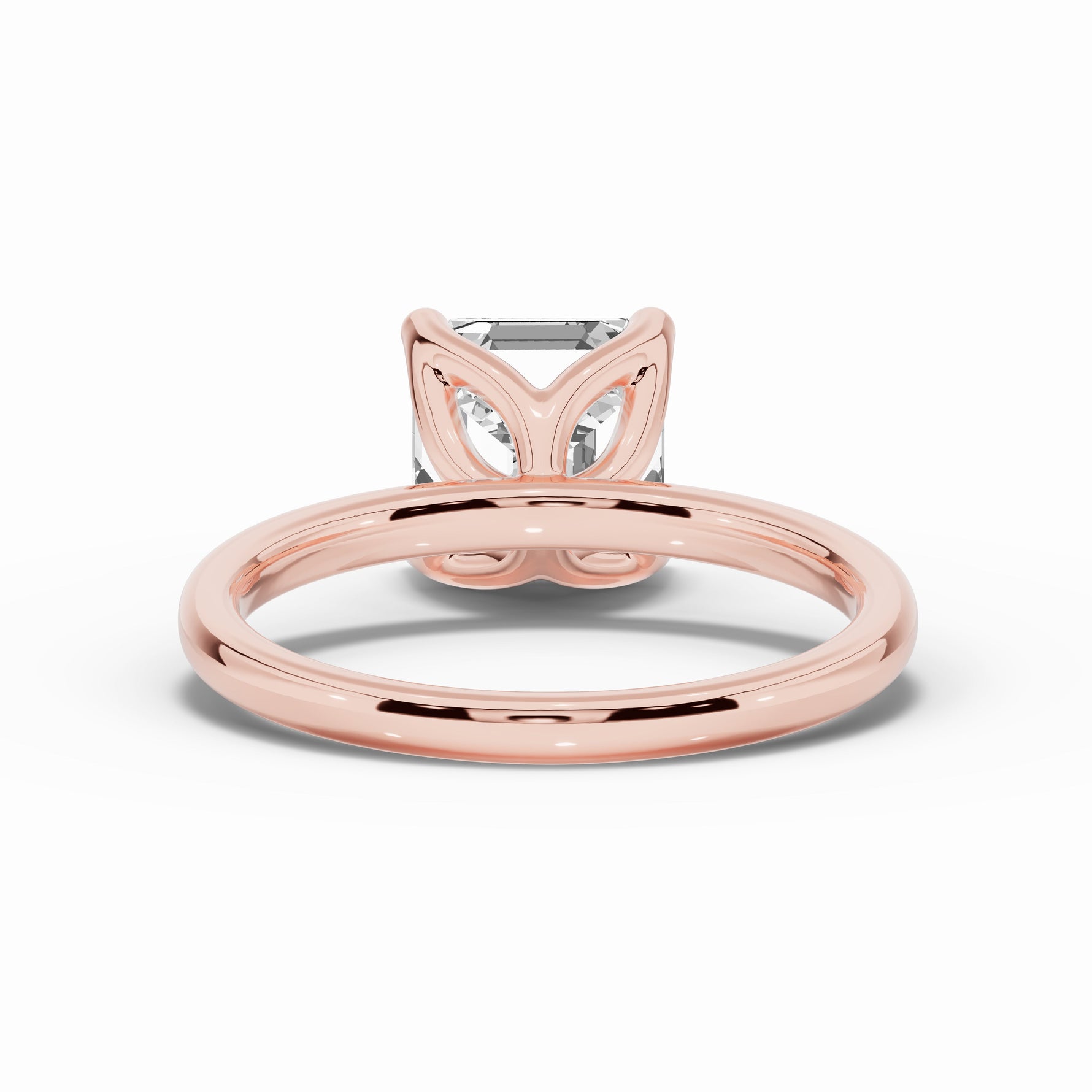 Asscher Lustre Solitaire Ring ABER-100-AS-LGD-11  - Abtin & Co.