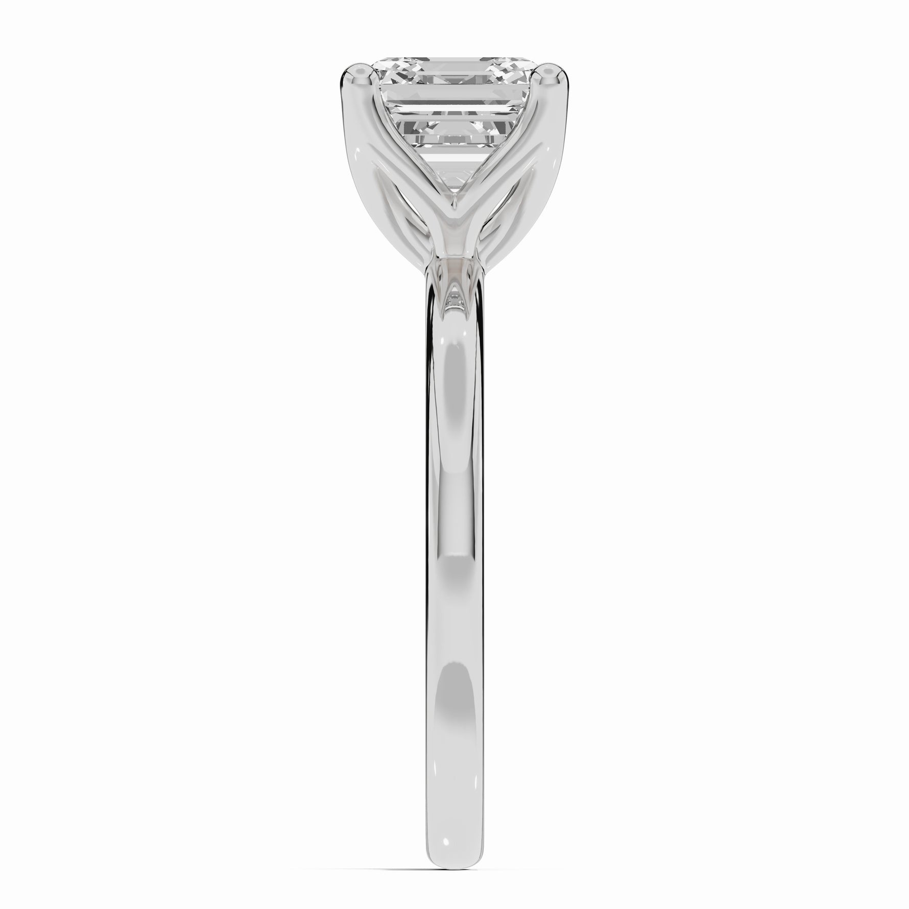 Asscher Lustre Solitaire Ring ABER-100-AS-LGD-6  - Abtin & Co.